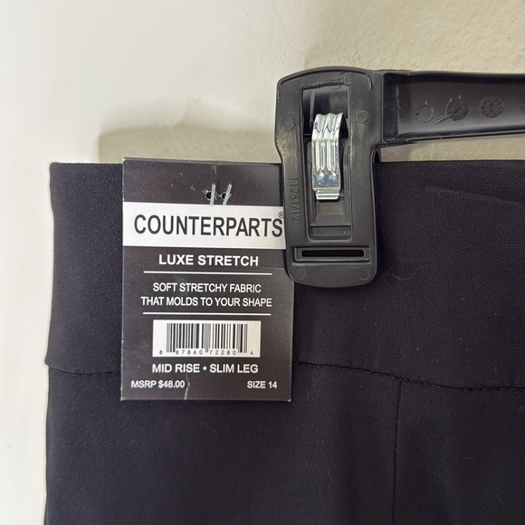Counterparts Luxe Stretch Black Basic Trouser Pants Size 14 NEW! - Picture 4 of 7